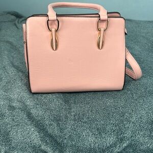 Pink Handbag with Gold Accents
